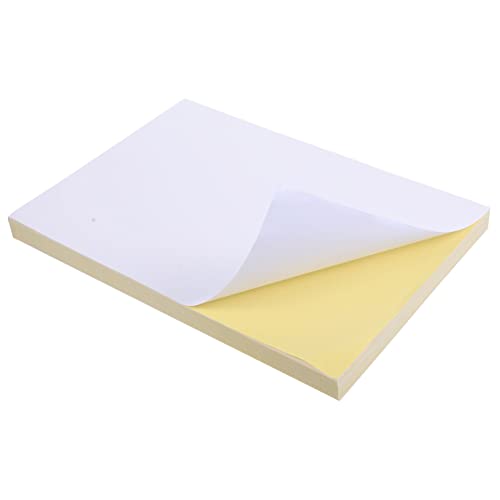 100Blätter Selbstklebendes Druckerpapier für Aufkleber für Büro und Schule Hergestellt aus Sicherem Papiermaterial Praktisch und Vielseitig Einsetzbar von VILLFUL