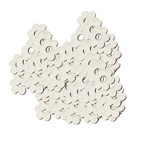 100Stücke Holzscheiben in Pflaumenblütenform DIY Bastelornamente für Hochzeiten Partys und Wohnkultur pro Packung Mix für Projekte und Dekorationen von VILLFUL
