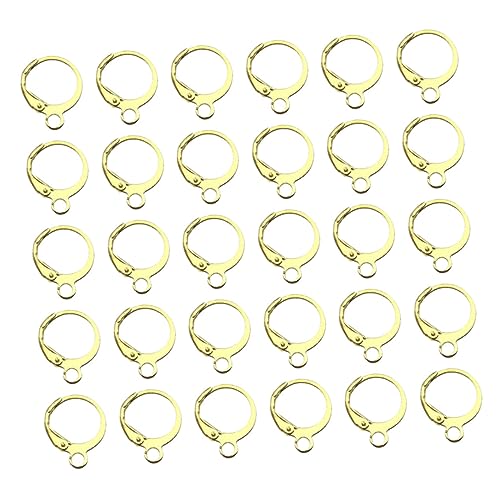 100Stücke Rundhebel Ohrringhaken DIY Ohrring Zubehör für Schmuckherstellung Glänzend und Leicht für Bastelprojekte Goldene Farbe von VILLFUL