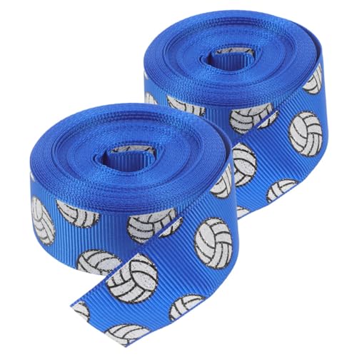 2 Rollen Volleyball Ripsband Dekoratives Polyesterband für Diy Projekte Geschenkverpackung und Haarschleifen Strapazierfähig und Farbecht für Sport Events und Bastelarbeiten von VILLFUL