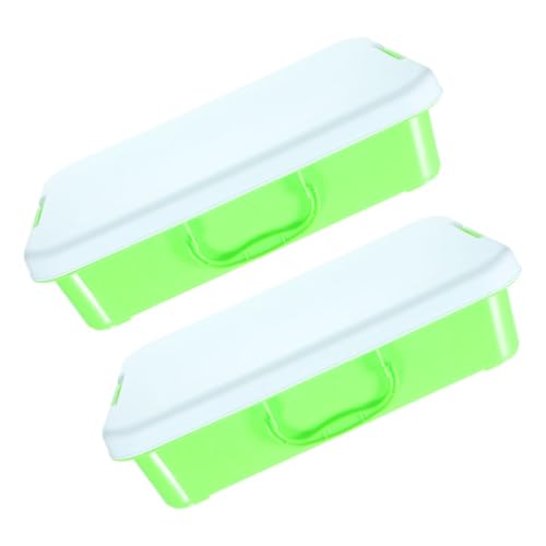 VILLFUL 2 Stück Handheld Sand Tray mit Abdeckung Montessori Aufbewahrungsbox Kunststoff für Outdoor Aktivitäten und Spielzeugorganisation von VILLFUL