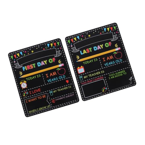 2 Stücke Doppelseitiges Schulanfang Schild Wiederverwendbare Kreidetafel für Ersten Schultag Robustes Wasserfestes Material für Vorschule und Kindergarten Zeichenbrett für 2 Stücke Doppelseitiges Schulanfang Schild Wiederverwendbare Kreidetafel für Ersten Schultag Robustes Wasserfestes Material für Vorschule und Kindergarten Zeichenbrett für von VILLFUL
