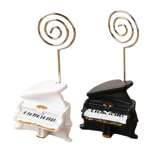 2 Stücke Piano Form Memo Clips Multifunktionale Platzkartenhalter für Fotos Notizen und Visitenkarten Robuste Tischkartenständer aus Resin für Hochzeiten und Bürodekoration von VILLFUL