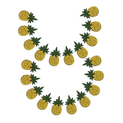 20 Stück Teiliges Diy Ananas Stickerei Patches zum Aufbügeln für Kleidung Jeans Jacken Taschen und Hüte Bastelprojekte Robust und Farbecht von VILLFUL
