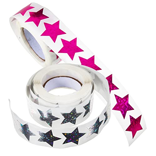2Rollen Sternaufkleber Selbstklebende Glitzer Sticker für Belohnungen für Schule DIY und Kreative Projekte Leuchtende Sterne von VILLFUL