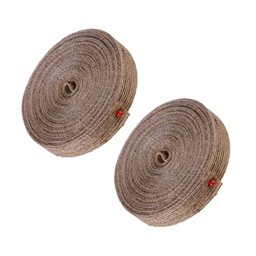 2Stücke Natur Jute Hanfband Vielseitige Dekorationsschnur für DIY Bastelprojekte Blumenvasen und Geschenkverpackungen Hellbraun von VILLFUL