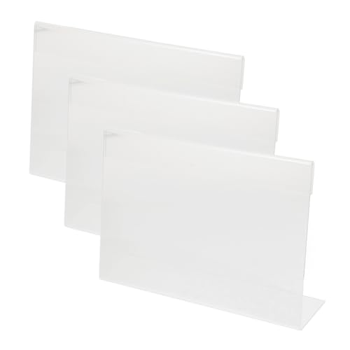3Stücke Förmiger Acryl Preisschildhalter Transparente Schilderständer für Werbeanzeigen im Einzelhandel von VILLFUL