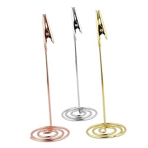 3Stücke Tischkartenhalter Eleganter Fotohalter Clipständer Tischnummernhalter für Tischdekoration für Partys und Abendessen von VILLFUL