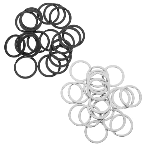 40Stücke Metallringe für Schlüsselanhänger Runde Flache Spaltringe Robustes Design für Bastelarbeiten und Schlüsselzubehör Langlebige Schlüsselringe Metall von VILLFUL