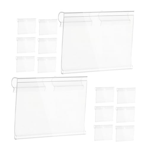 50 Stück PVC Etikettenhalter Transparent für Regal und Drahtregale Preisschildhalter für Supermärkte Geschäfte Vielseitig und Einfach zu Handhaben von VILLFUL