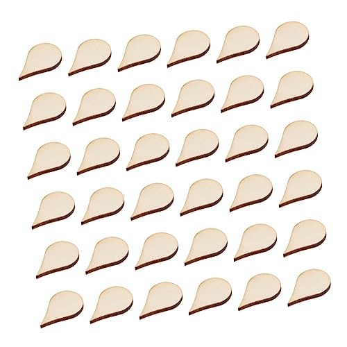 50Stücke DIY Holz Wassertropfenform Holzchips Handgemachte Umweltfreundliche Dekoration für Bastelprojekte und von VILLFUL
