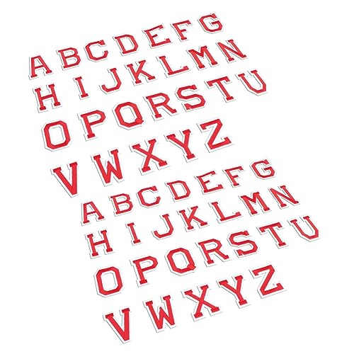52Stücke Aufnäher Englische Applikationsflecken für Kleidung Hüte Jeans DIY Zubehör Rot Langlebig Hautfreundlich Einfach Anzubringen von VILLFUL