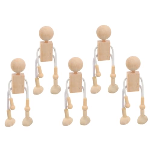 6Stücke Unvollendete Holzpuppen zum Basteln DIY Holzspielzeug für Holzfiguren für Bastelprojekte und Kinderaktivitäten von VILLFUL