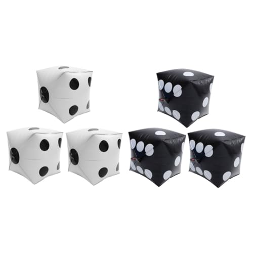 6Stücke Würfelförmige Aluminiumfolie Luftballons Dekoration für Themenpartys Weiße und Schwarze Aufblasbare für Spieleabende und Feste 6Stücke Würfelförmige Aluminiumfolie Luftballons Dekoration für Themenpartys Weiße und Schwarze Aufblasbare für Spieleabende und Feste von VILLFUL