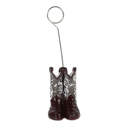Cowboy Boot Fotoshalter Handgefertigter Stifthalter für Notizen Hochzeitsdeko und Tischzubehör im Western Stil Kreatives für Besondere Anlässe von VILLFUL