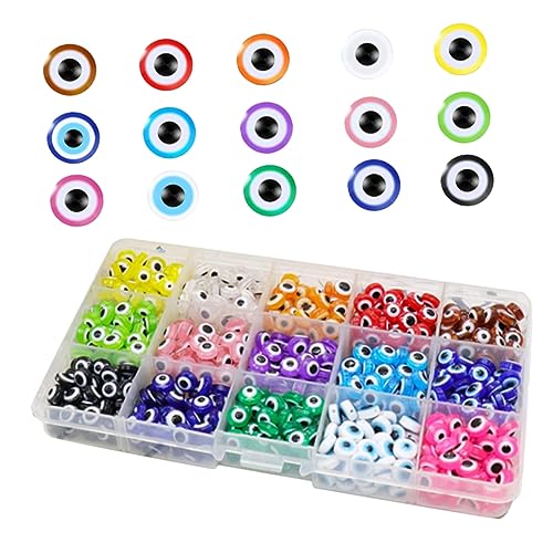 VILLFUL 1 Box DIY Schmuckset, Schmuck, Dekorativer Anhänger, Schmuck, DIY Perlen, Bunter Böser Augen Anhänger, Schmuckherstellungszubehör, Böser Augen Anhänger, Harzperlen, Böser Augen VILLFUL 1 Box DIY Schmuckset, Schmuck, Dekorativer Anhänger, Schmuck, DIY Perlen, Bunter Böser Augen Anhänger, Schmuckherstellungszubehör, Böser Augen Anhänger, Harzperlen, Böser Augen von VILLFUL