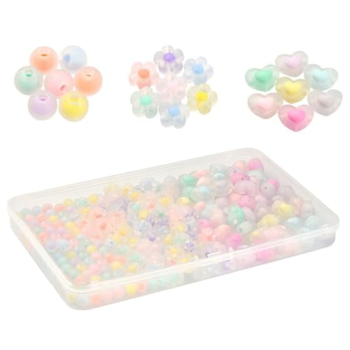 VILLFUL 1 Schachtel Acrylperlen Zum Selbermachen Perlen Für Halsketten Und Armbänder Schmuckbastelzubehör Gemischte Stile von VILLFUL