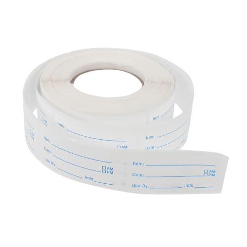 VILLFUL 1 Rolle Datumsetiketten Aufkleber für Lebensmittelbehälter Selbstklebende Etiketten für Sicheres und Food Labeling zu Hause Gewerbe Blau von VILLFUL
