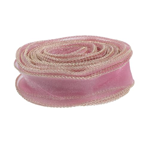 VILLFUL 1 Rolle Meerjungfrau-Band Basteln Sie ein dekoratives Band DIY -Handwerksband durchsichtiges Chiffonband Bänder für Blumenarrangements durchsichtiges Organzaband Polyester Roségold von VILLFUL