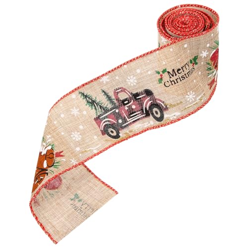 VILLFUL Weihnachtsbanddekoration 1 Rolle Diy-band Mit Cartoon-muster Geschenkband Für Bonbongläsern Und Weihnachtsdekoration von VILLFUL