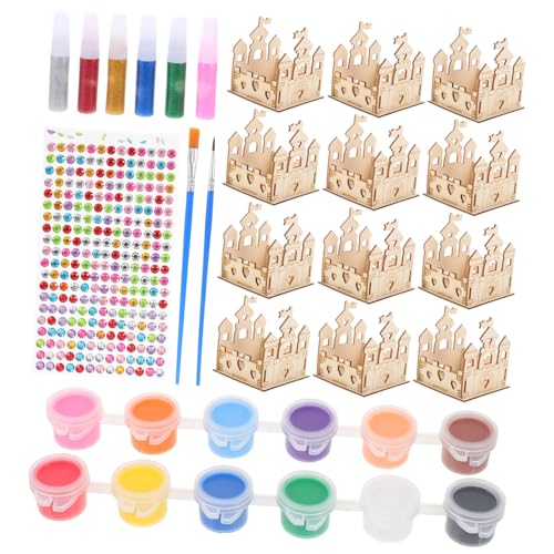 VILLFUL 1 Satz DIY Holzspielzeug Set Unvollendetes Schloss zum Selbstbemalen Bastelset für Mädchen Fördert Feinmotorik und Fantasie für Bastelpartys und VILLFUL 1 Satz DIY Holzspielzeug Set Unvollendetes Schloss zum Selbstbemalen Bastelset für Mädchen Fördert Feinmotorik und Fantasie für Bastelpartys und von VILLFUL