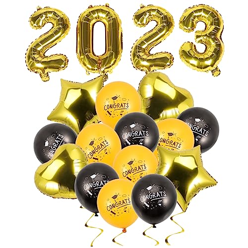 VILLFUL 1 Satz Graduation Ballon Dekorative Folienballons Schwarz und Gold für Abschlussfeier Schwarze und Goldene Ballons Goldene Herzballons Raumdekoration für Unvergessliche VILLFUL 1 Satz Graduation Ballon Dekorative Folienballons Schwarz und Gold für Abschlussfeier Schwarze und Goldene Ballons Goldene Herzballons Raumdekoration für Unvergessliche von VILLFUL