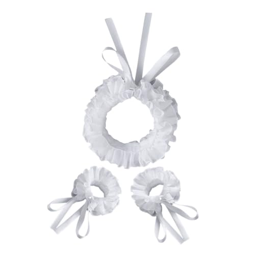 VILLFUL 1 Satz Hochzeitskragen und Manschetten Set Feiner Spitze mit Rüsche Hals und Handgelenksdekorationen für Brautkleider Ballett und Besondere Anlässe VILLFUL 1 Satz Hochzeitskragen und Manschetten Set Feiner Spitze mit Rüsche Hals und Handgelenksdekorationen für Brautkleider Ballett und Besondere Anlässe von VILLFUL