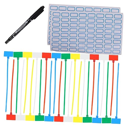 VILLFUL 1 Satz Kabelanhänger, Kabeletiketten, Kabelbinder, Bänder, Etiketten, Markierungsschilder, Kabelbinder Aus Nylon, Etiketten Für Ladegeräte, Kabelmarkierungen, Elektrische von VILLFUL