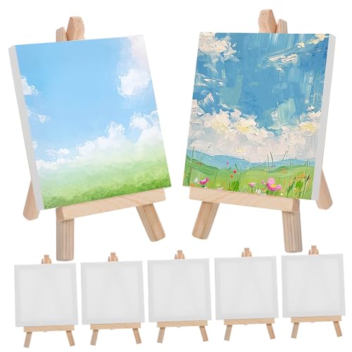 VILLFUL 1 Satz Mini Staffelei Set aus Holz Tischstaffelei mit und für Malen Kunstprojekte und Kreative Aktivitäten von VILLFUL