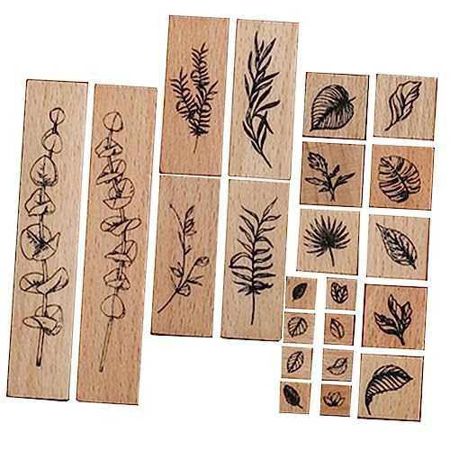 VILLFUL 1 Satz Multi Funktionale Holzstempel für Tagebuch Scrapbooking mit Pflanzenmotiven Diy Stempeln für Kreative Bastelprojekte Handgefertigt Holz von VILLFUL