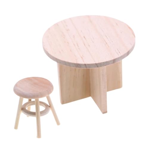 VILLFUL 1 Satz Rundes Holzstuhlmöbel für Puppenhaus Unvollendete Miniaturmöbel Teiliges und Stuhl Elegantes Design für Jede Dekoration Hochwertiges für Stilvolle Wohnaccessoires VILLFUL 1 Satz Rundes Holzstuhlmöbel für Puppenhaus Unvollendete Miniaturmöbel Teiliges und Stuhl Elegantes Design für Jede Dekoration Hochwertiges für Stilvolle Wohnaccessoires von VILLFUL