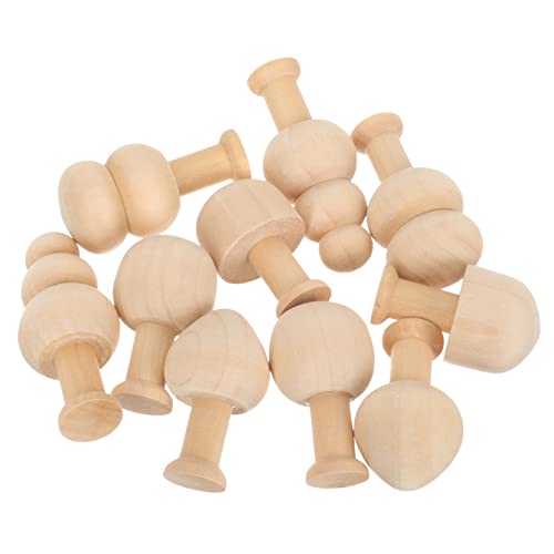 VILLFUL 1 Satz Teiliges Set Unlackierten Holz Pilzen Kreative Und Bastelspielzeuge Für Diy Projekte Und Österliche Dekorationen 10 Stück von VILLFUL