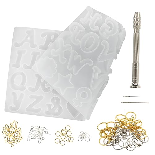 VILLFUL 1 Satz Teiliges Silikonform Set für DIY Schlüsselanhänger Alphabet Anhänger Gießform Leicht zu Reinigen Langlebig für Bastelarbeiten und Schmuckherstellung von VILLFUL
