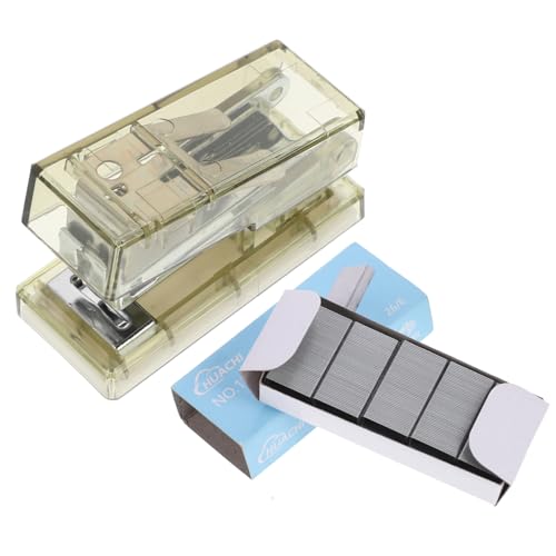 VILLFUL 1 Satz Transparenter Mini Heftgerät für Zuhause und Büro Tragbarer Heftgerät mit Mehreren Funktionen Wie Heften Lochen und Schneiden Geeignet für Schule und Studium von VILLFUL