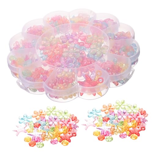 VILLFUL 1 Schachtel DIY Blütenförmige Acrylperlen Glitzernde Große für Armbänder Schmuckherstellung für Kreative Bastelprojekte und zu Valentinstag von VILLFUL