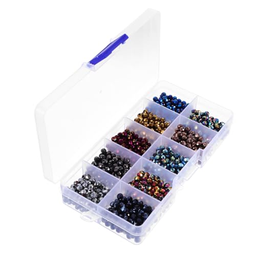 VILLFUL 1 Schachtel Glasperlen Rondelle DIY Schmuckperlen für Armbänder Basteln Langlebige Spacer Beads für Ketten Ohrringe und Dekorationen von VILLFUL
