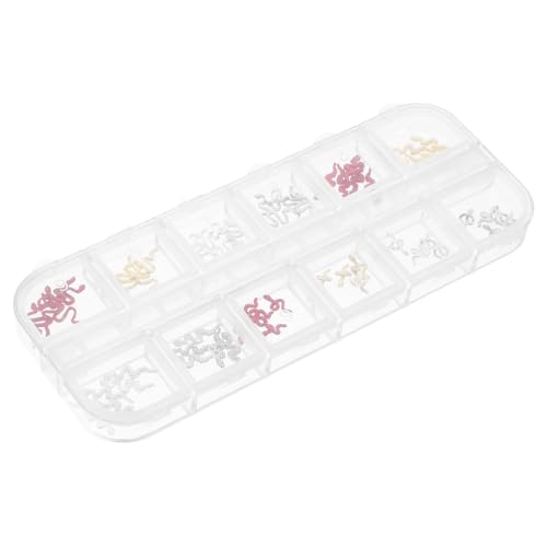 VILLFUL 1 Schachtel Nail Charms Schlange Metall Nageldeko mit Aufbewahrungsbox für Manicure Nail Art DIY Schmuck für Frauen Langlebig Vielfältig und Organisiert von VILLFUL
