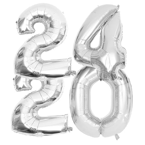 VILLFUL 1 Set 2024 2024 Neujahrsdeko Zahlenballon Set (40 Zoll Fat Gold 2024) Ballondekor Silvesterparty Deko Partyballon Folienballon Neujahrsparty Requisite von VILLFUL
