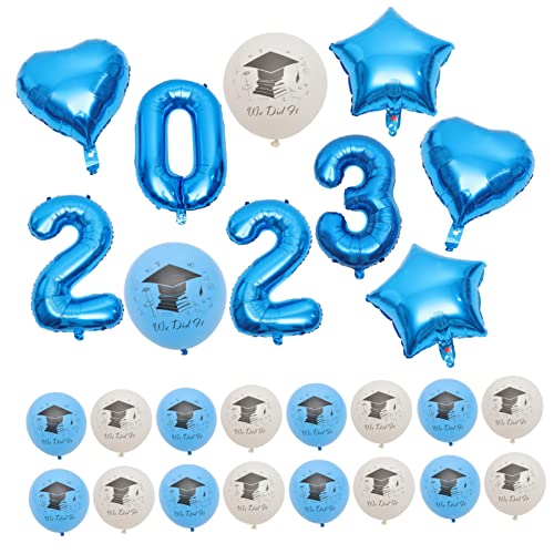 VILLFUL 1 Set Abschlussballons 2023, Abschluss Deckenluftschlangen, Party Dekoration, Glückwunsch Partyzubehör, Abschlussbanner, Abschlussparty Hintergrund, Ballon Für Die Abschlussfeier von VILLFUL