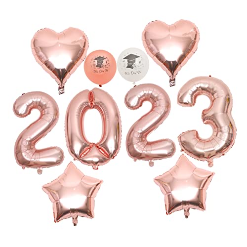 VILLFUL 1 Set Abschlussballons 2023, Abschlussparty Luftballons, Abschlussparty Dekoration, Graduiertenkappen Girlande 2023, Abschlusshintergrund, Abschlussbanner 2023, Folienballons von VILLFUL