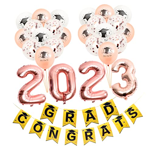 VILLFUL 1 Set Abschlussfeier Saison Luftballons 2023, Abschluss Banner, Abschluss Decken Luftschlange, Abschlussfeier Layout, Requisiten, Luftballons, Ornament, Party Dekoration, Ballon von VILLFUL