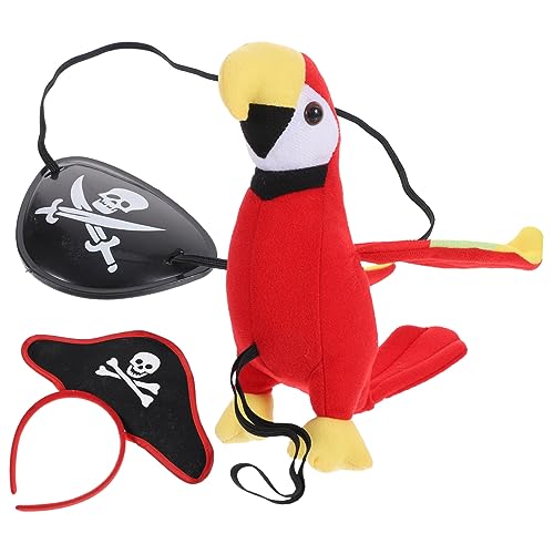 VILLFUL 1 Set Ausgestopftes Papageienkostüm, Augenklappen, Halloween Cosplay Requisiten, Lustige Papageien Augenklappen, Piraten Cosplay Kostüm Set, Ausgestopftes Vogelmodell, VILLFUL 1 Set Ausgestopftes Papageienkostüm, Augenklappen, Halloween Cosplay Requisiten, Lustige Papageien Augenklappen, Piraten Cosplay Kostüm Set, Ausgestopftes Vogelmodell, von VILLFUL