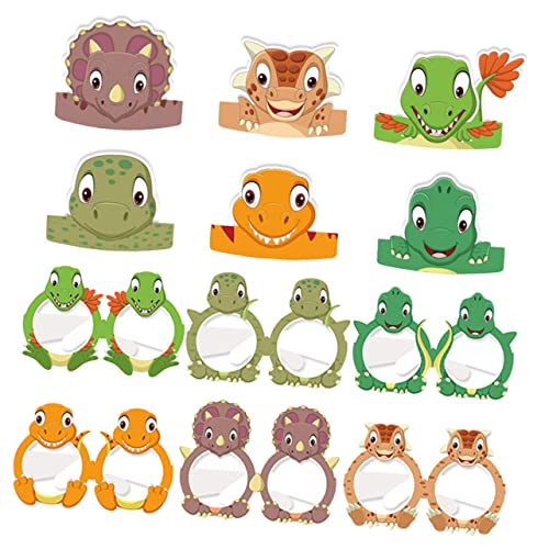 VILLFUL 1 Set Dinosaurier Papierkappenbrillen, Dinosaurier Partybrillen, Hüte, Dinosaurier Themendekore, Geburtstagsbrillen Für Kinder, Dinosaurier Themenhüte, Dinosaurier Partyzubehör, VILLFUL 1 Set Dinosaurier Papierkappenbrillen, Dinosaurier Partybrillen, Hüte, Dinosaurier Themendekore, Geburtstagsbrillen Für Kinder, Dinosaurier Themenhüte, Dinosaurier Partyzubehör, von VILLFUL