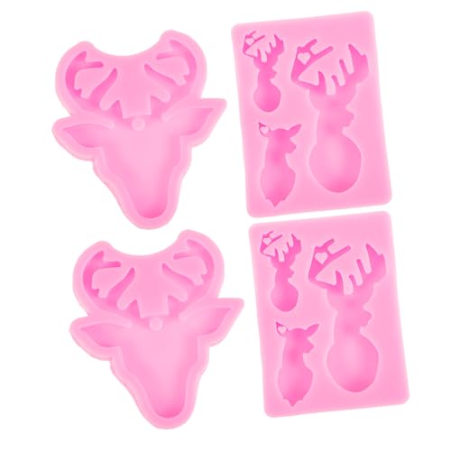 VILLFUL 1 Set Hirschkopf Anhängerform, Flexible Silikonform, Tierförmige Dekorform, Formen Zum Basteln, Silikonform Für Heimwerker, DIY Tierform, Silikon Tierform Für DIY Gussform von VILLFUL