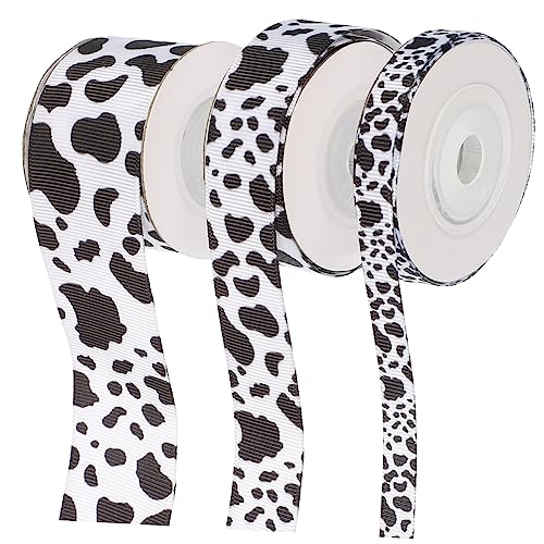 VILLFUL 1 Set Kuh Gurtband, DIY Verpackungsband, Kuh Punktmuster Band, DIY Dekorband, Kuh Druckband, Zartes Geschenkband, DIY Verpackungsband Mit Schleife, Multifunktionsband Mit Draht von VILLFUL