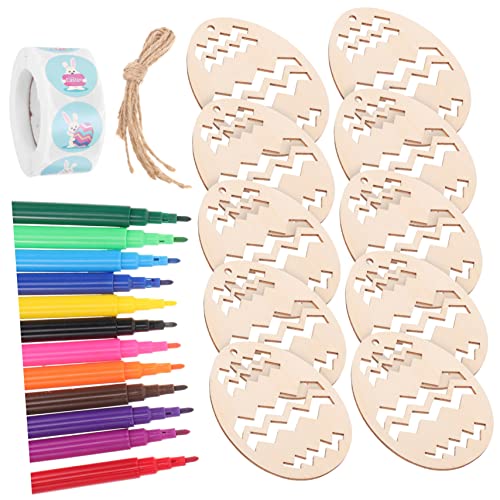 VILLFUL Holz Ostereier Dekoration Unbehandelte Eier Für Basteln Osterornamente Für Kinder Naturmaterial Diy Party Deko von VILLFUL