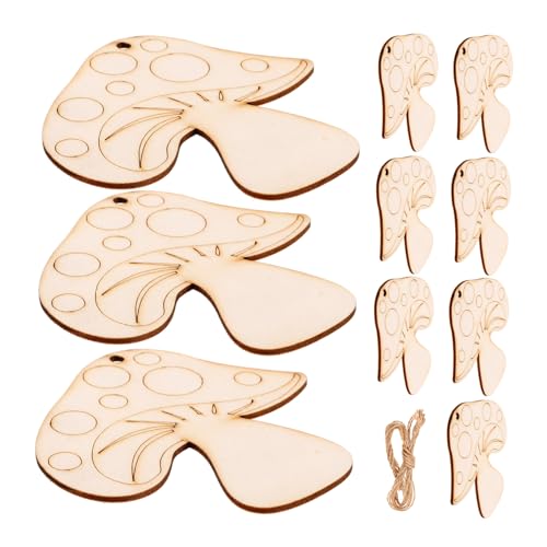 VILLFUL 1 Set Pilz Holzspäne, Holzspäne Für Diy, Holzpilzscheiben Zum Basteln, Holzscheiben Für DIY Holzhandwerk, Für DIY Holzhandwerksmaterial, Pilze, Holzornament, DIY Holzmaterial von VILLFUL