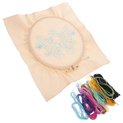 VILLFUL 1 Set Schmetterlings Kreuzstich DIY Stickzubehör Stickgarn Stickmaterial Set Kreuzstich Zubehör Stickzubehör DIY Stickmaterial Stickrahmen von VILLFUL