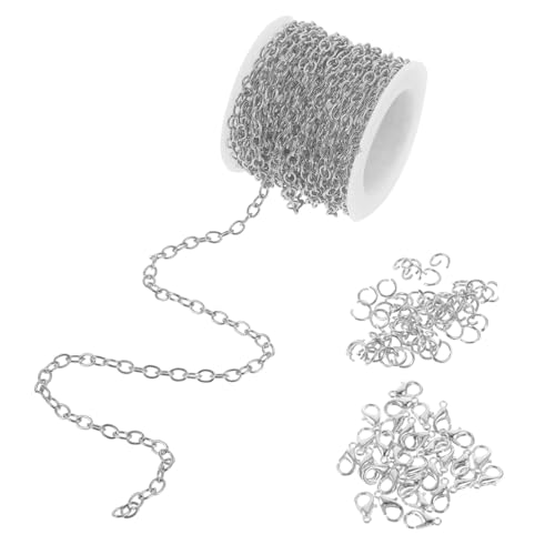 VILLFUL 1 Set Schmuckkette, Schmuckherstellungskette, Schmuckverlängerungskette, Schmuckherstellungsbedarf, Kette Für Halskette, Kette Und Ring, Karabinerverschlüsse, von VILLFUL