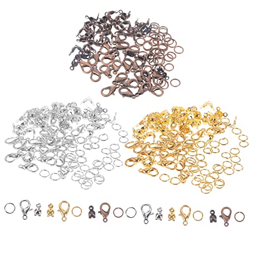 VILLFUL 1 Set Schmuckperlen Set, Karabinerhaken, Beschläge Zur Schmuckherstellung, Karabinerverschlüsse Aus Metall, Schmuckherstellungsset Aus Metall, Öffnungsringe, Zubehör, von VILLFUL